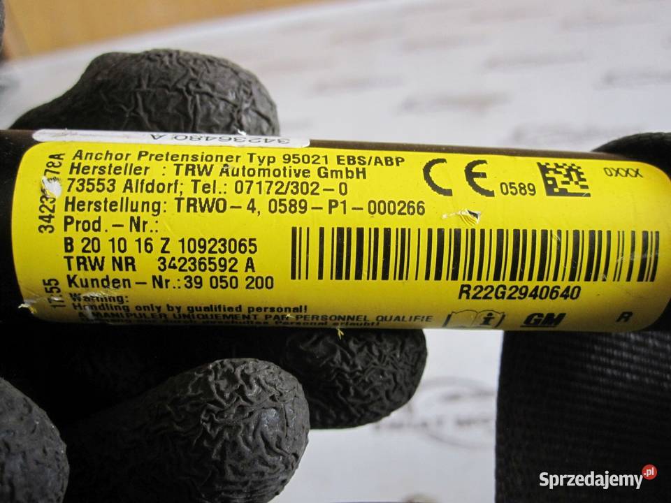 OPEL MERIVA B 11r pas bezpieczeństwa prawy przód Kielce sprzedam