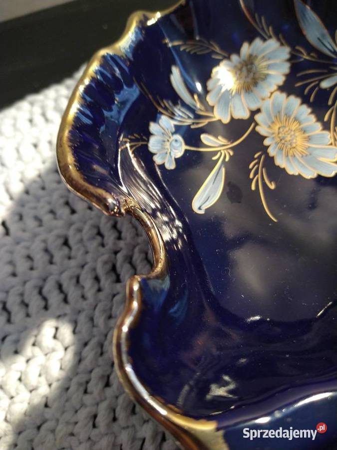 Patera kobaltowa porcelana Smolice