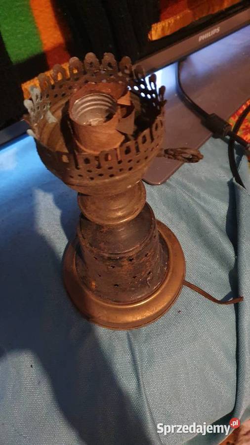 Stara lampa elektryczna miedziowa świecznik Warszawa sprzedam