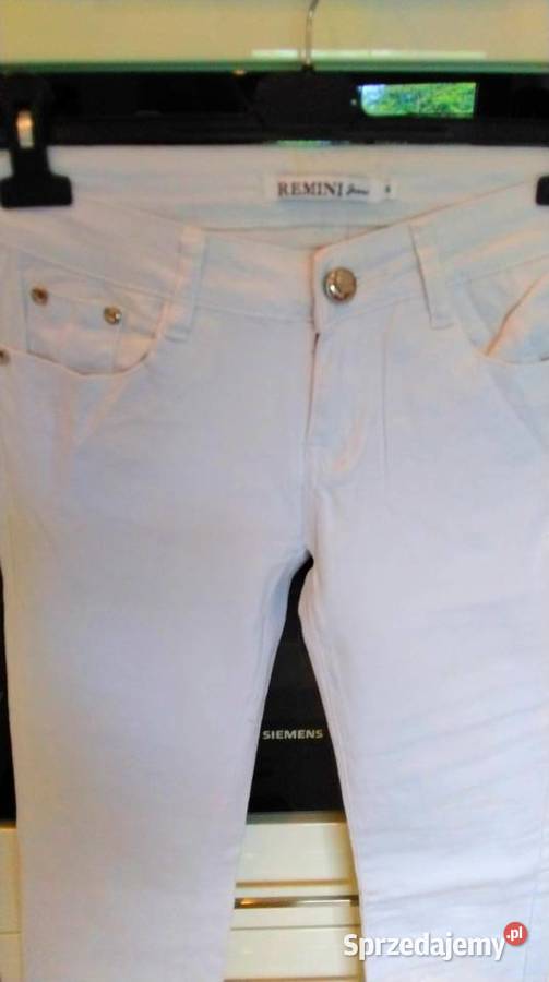 Białe spodnie Jeans Damskie S Rurki Nowa Sól