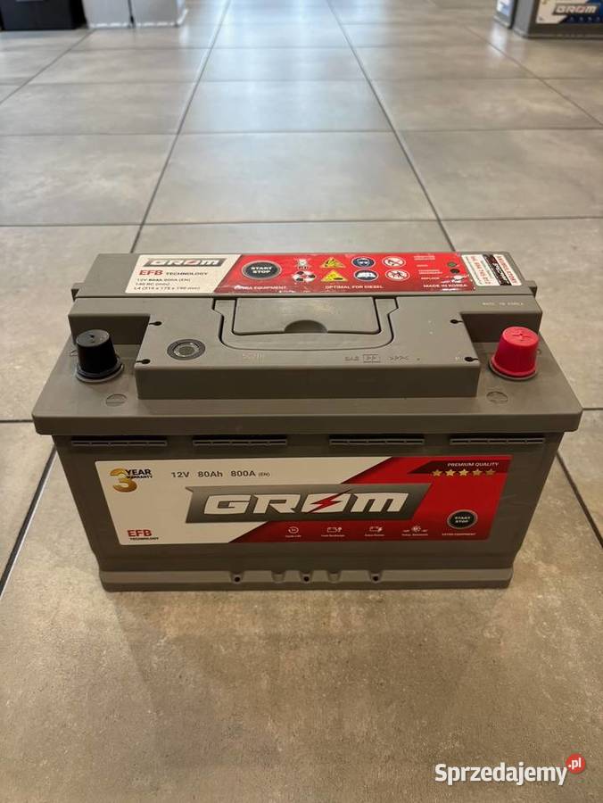 Akumulator Grom StartStop Efb 80Ah 800A Prawy osobowe Augustów