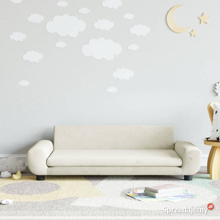 Sofa dzieci kremowe 100x54x33 aksamit WM3196385 Warszawa