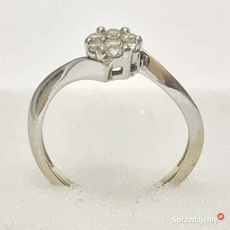 Złoty PIERŚCIONEK 14K cudowny BRYLANTY 025ct r10 Pierścionki Warszawa sprzedam