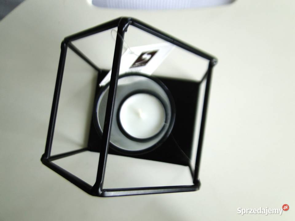 Nowy metalowy świecznik szklany wkład Warszawa