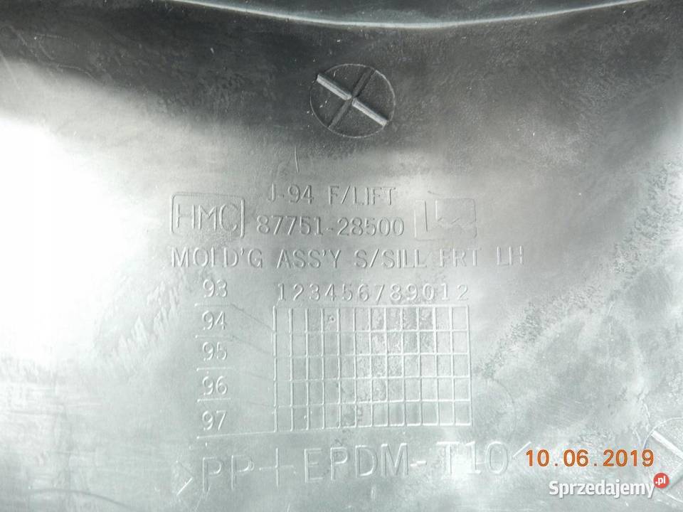 OSŁONA LISTWY PROGU LEWY PRZÓD ELANTRA 9095 ASO