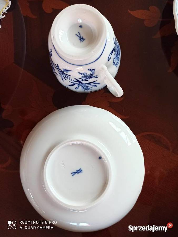 Talerzyk deserowy Meissen Miśnia Wzór cebulowy Porcelana i szkło Gdańsk