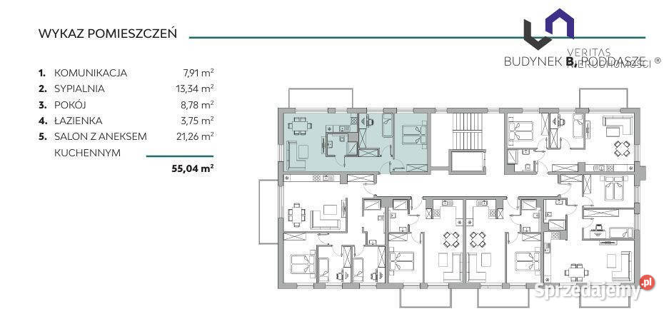 Mieszkanie BielskoBiała 5495m2 3 pokoje Rok budowy 2024 Bielsko-Biała sprzedam