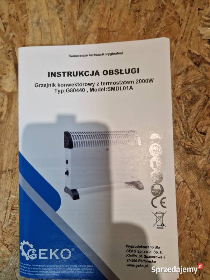 Grzejnik konwektorowy z termostatem 2000W G80440 Ogrzewanie
