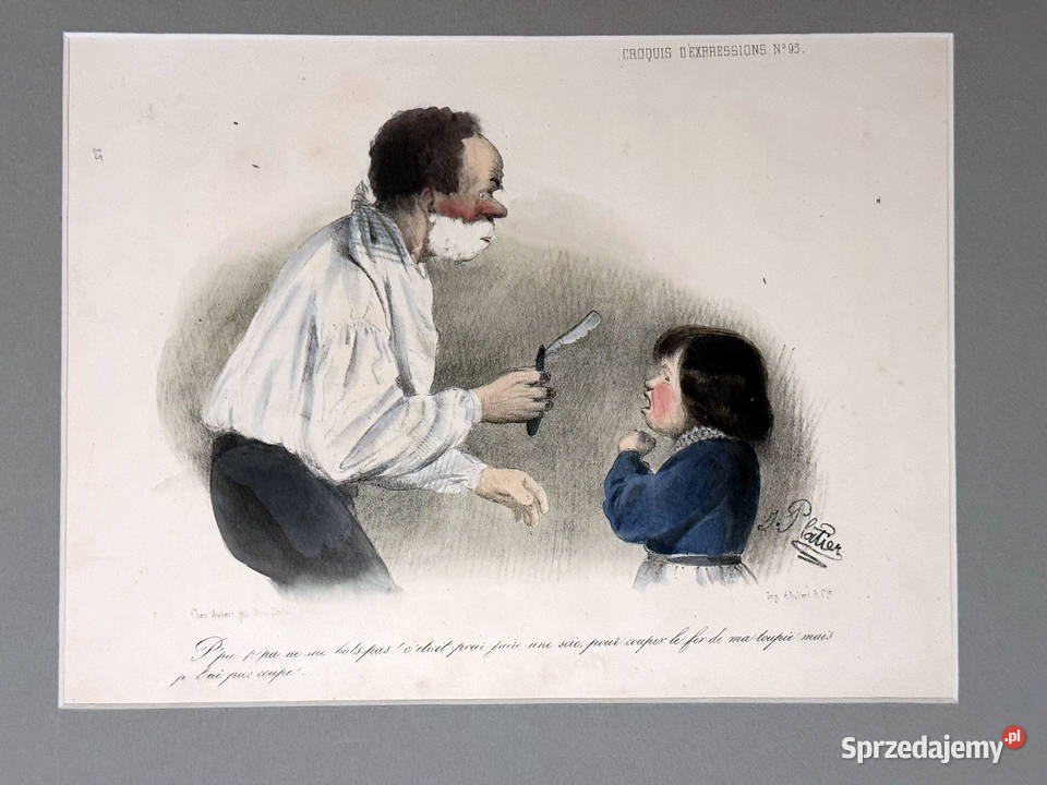 Oryginalna Karykatura Francuska XIX w Warszawa