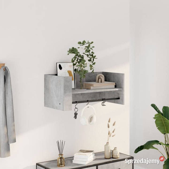 Półka ścienna szarość betonu 705x35x305 WM848454