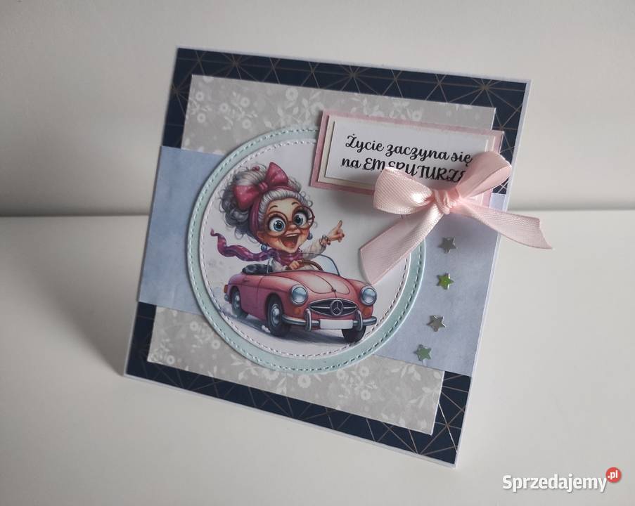 Kartka ręcznie robiona na odejście na emeryturę Łódź