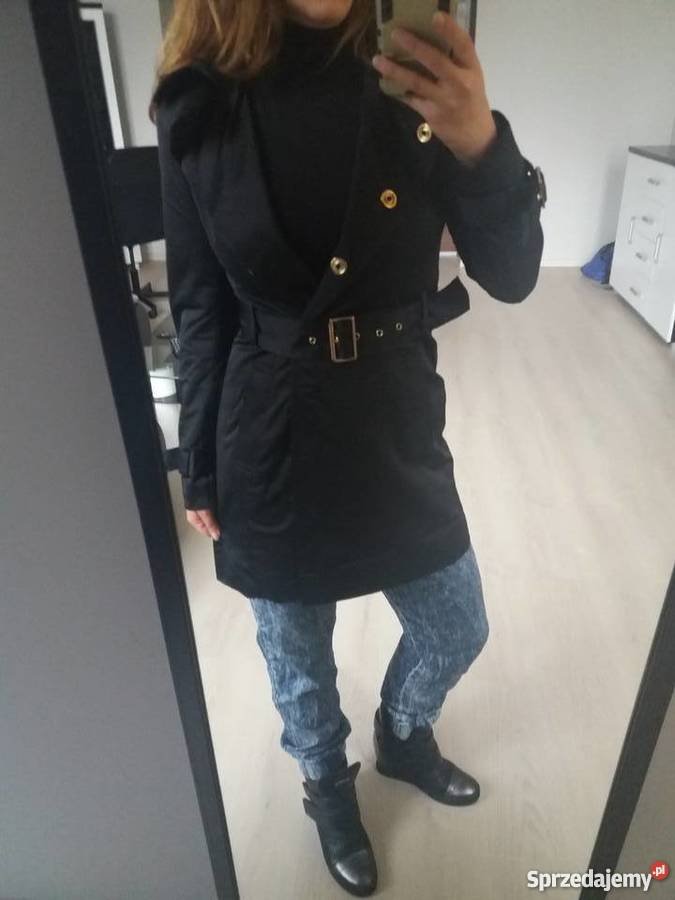 Czarny płaszczyk 40 L płaszczyk na święta świętokrzyskie sprzedam