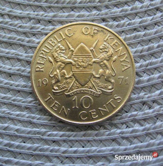 Kenia 10 Cent 1971r Ładna