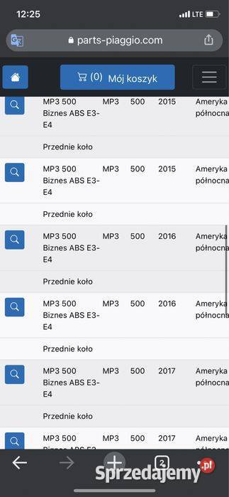 Tarcza hamulcowa zacisk klocki Piaggio MP3 Poznań sprzedam
