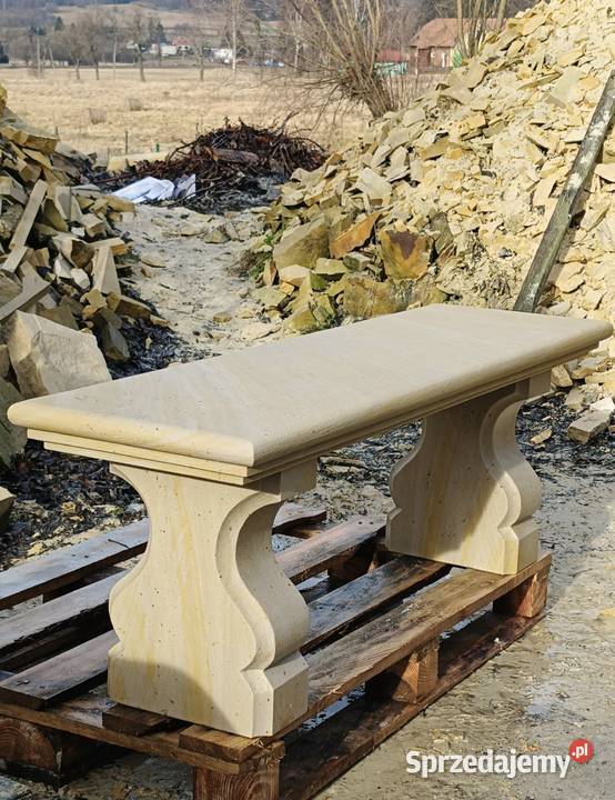 Ławka z piaskowca ręczna robota naturalny kamień Ławy i ławki dolnośląskie Kamienna Góra