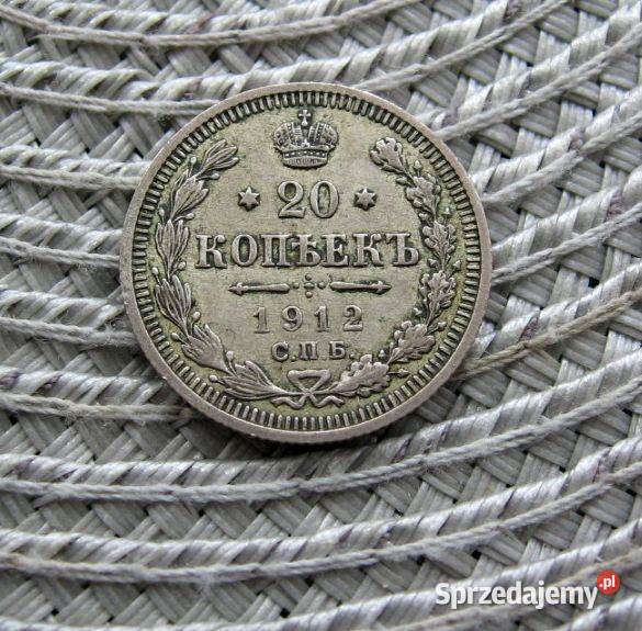 Rosja 20 Kopiejek 1912r SREBRO Kalisz sprzedam