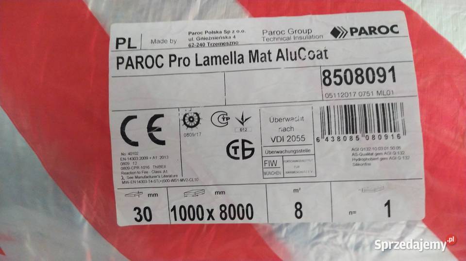 Mata niepalna 30 mm Hvac Lamella Mat AluCoat 16 Kalisz