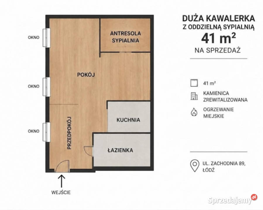 Mieszkanie Zachodnia 41m2 łódzkie Łódź