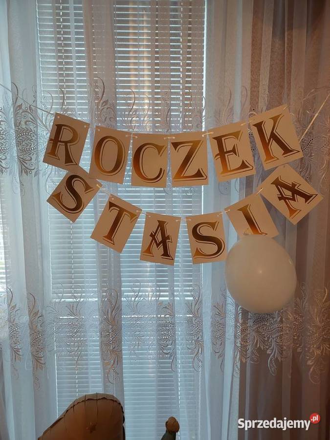 Dekoracyjne balony foliowe 3 girlanda roczek Łomża sprzedam