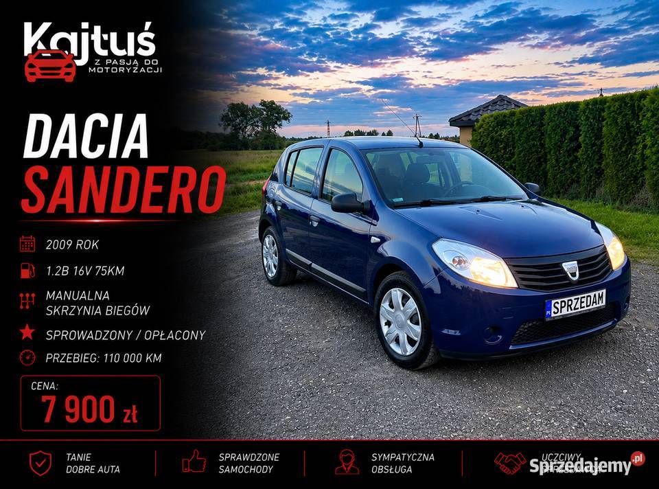 Dacia Sandero 2009R12B BardzoŁADNAStan B Klima Zamość
