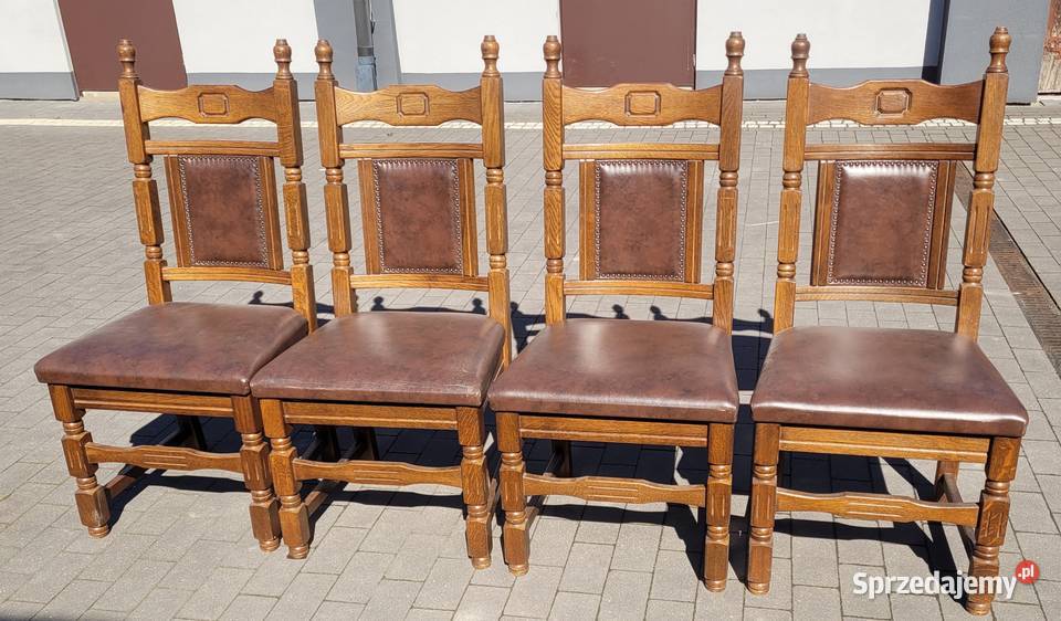 Antyki 4 krzesła lite drewno lubelskie Zamość