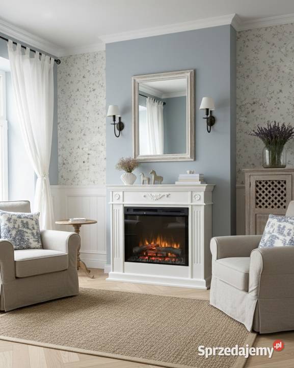 Kominek Vintage Love drewniany rękodzieło wkład mazowieckie Warszawa