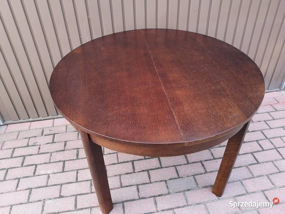 Stół ArtDeco Okrągły Dębowy 110 Zgrabny Antyk Swarzędz