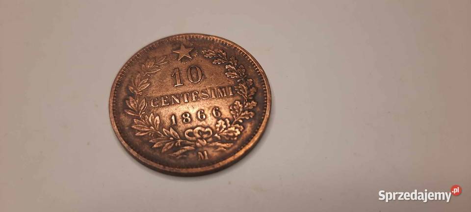 moneta Włochy 10 centesimi 1866 K2 Warszawa