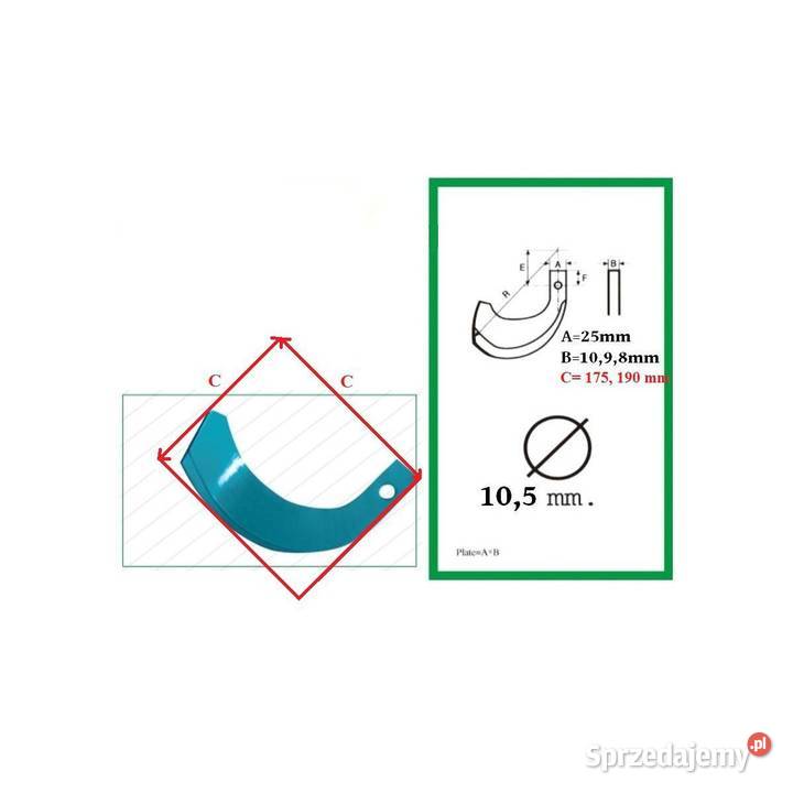 Nóż do glebogryzarki Iseki Kubota Yanmar podkarpackie Tajęcina