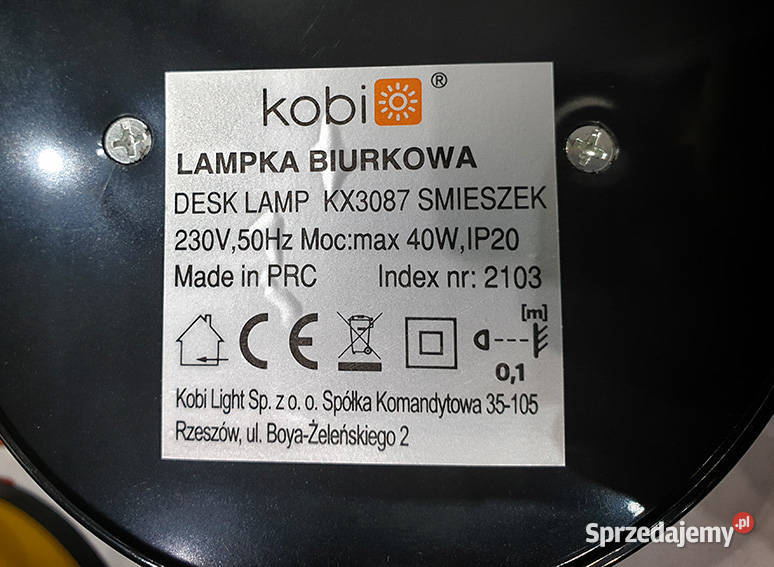 Lampa biurkowa Śmieszek żarówka LED Tarnowiec
