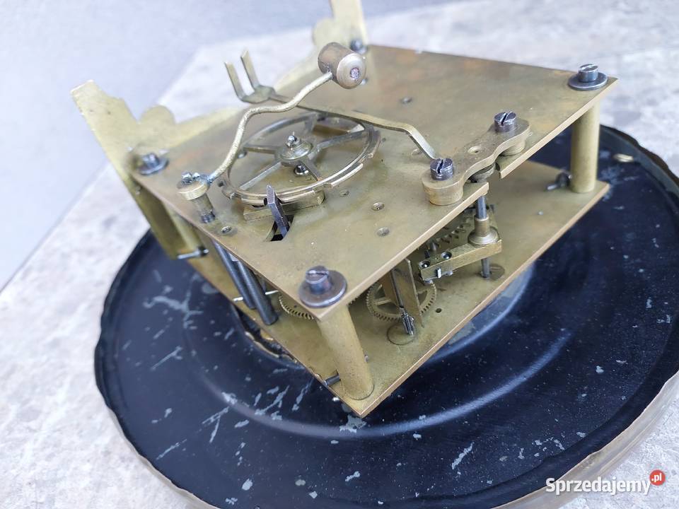 Stary zegar ścienny XIXw pełna płyta duży Tczew