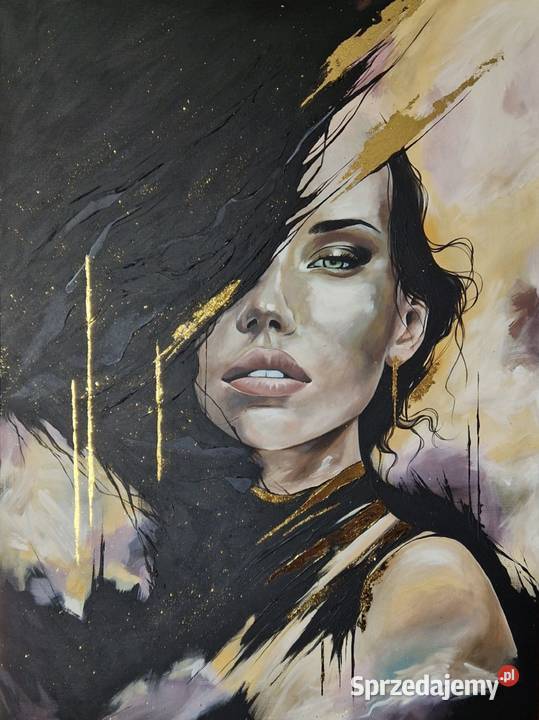 Nowoczesny obraz Kobiecy portret 80x60 Męcina