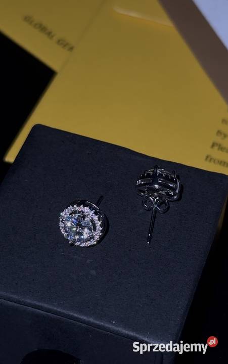 Kolczyki vvs1 moissanite earrings icedout dolnośląskie Bielany Wrocławskie sprzedam