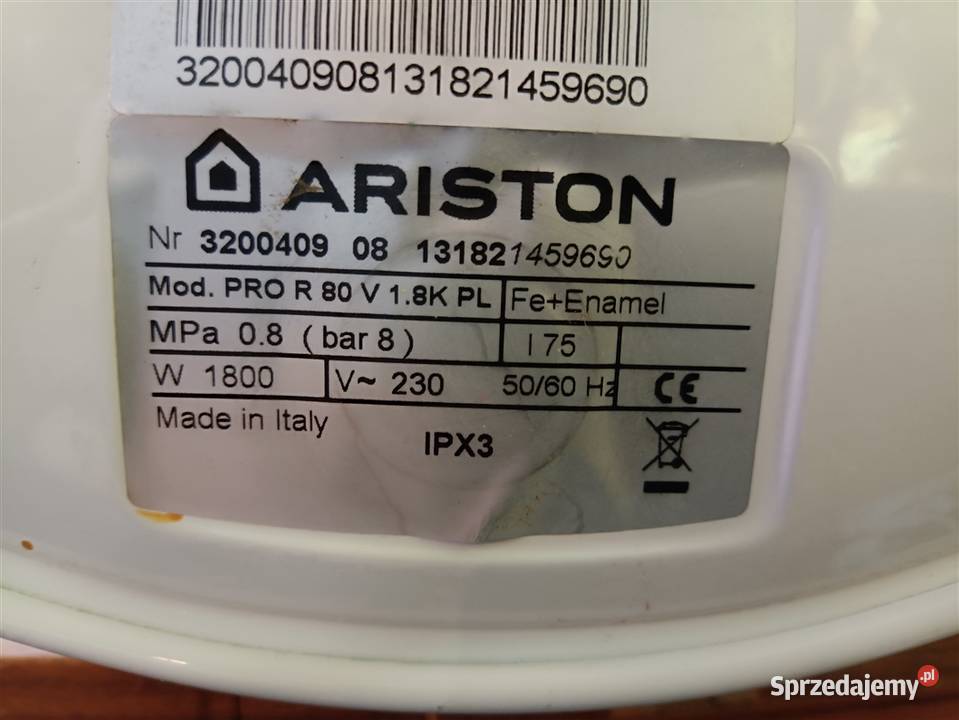 Bojler elektryczny Ariston PRO R 80V sprzedam