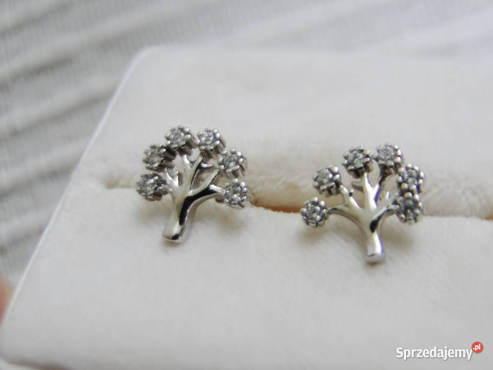 Śliczne kolczyki drzewka srebro 925