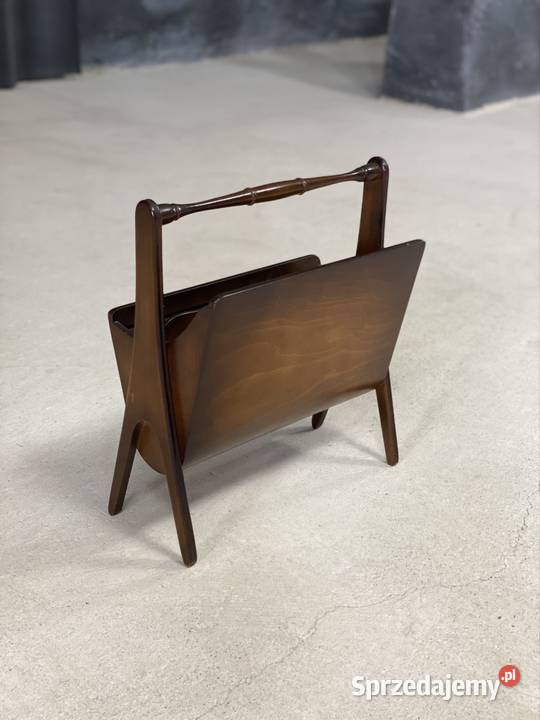 Gazetnik vintage MCM orzech zachodniopomorskie Budno