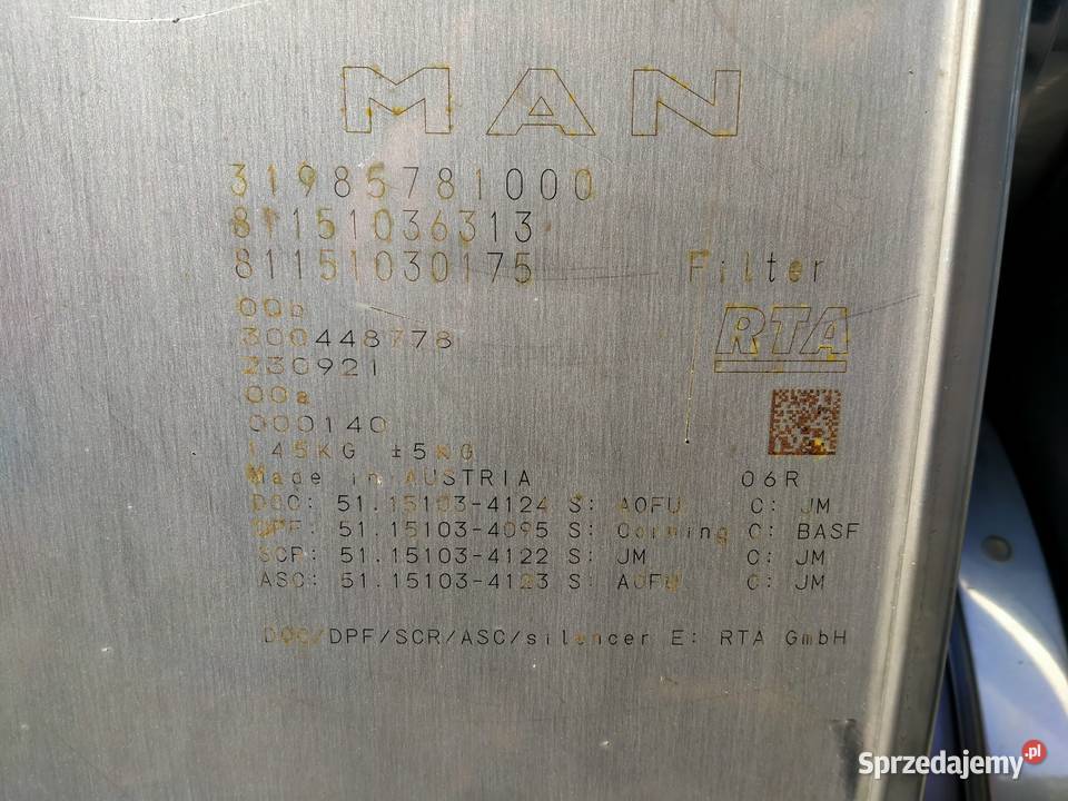 MAN TGX EURO 6 LIFT KATALIZATOR 81151036313
