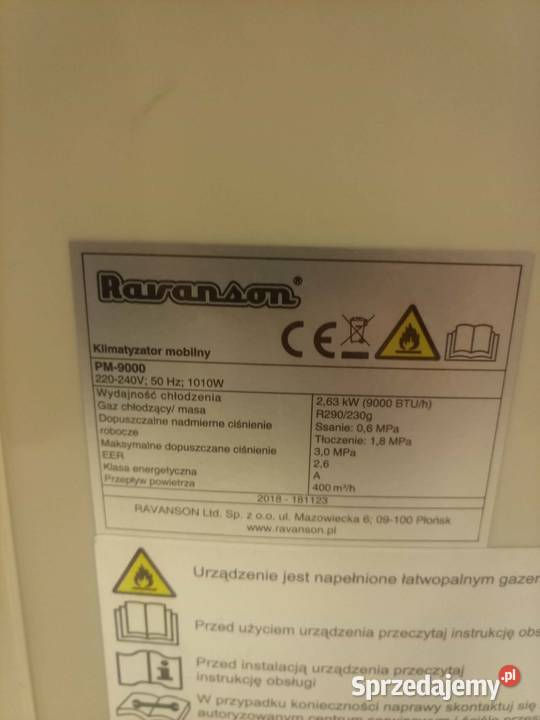 Klimatyzator Ravanson PM9000 małopolskie Kraków