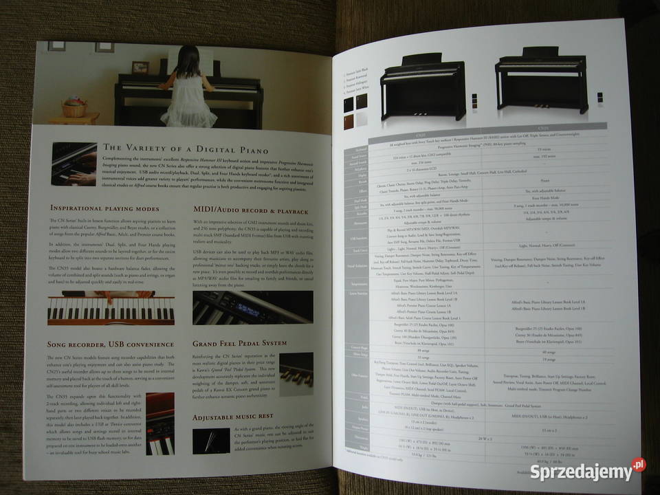KAWAI Digital Piano CN3525 brochure broszura Kępice