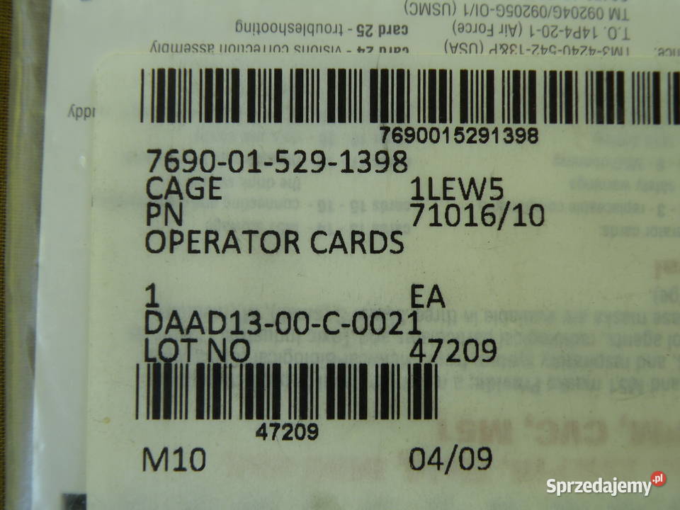 Manual do maski M50 operators cards