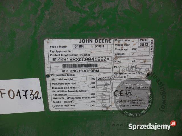 EFL Finance Kombajn zbożowy John Deere W550 John Deere Magnice