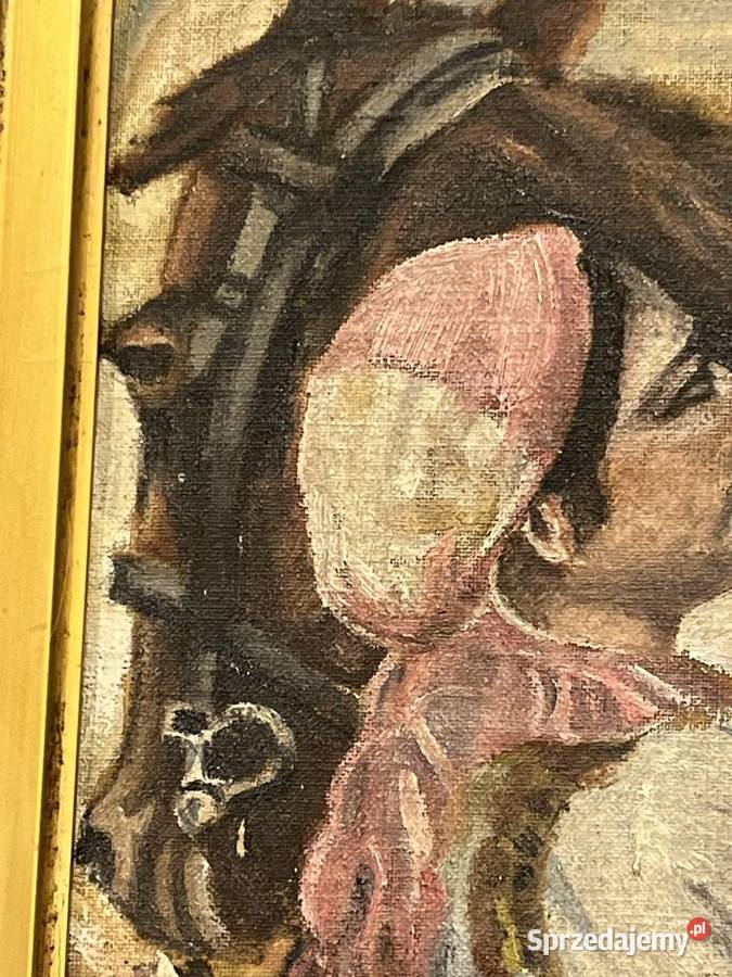 Obraz Ułan pijący wodę Jerzy Kossak 18861955 Malarstwo Kraków sprzedam