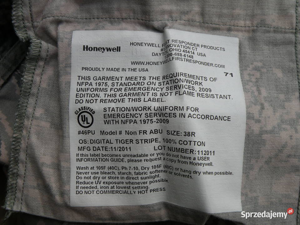 Spodnie USAF ABU tiger stripes 38R cotton Militaria