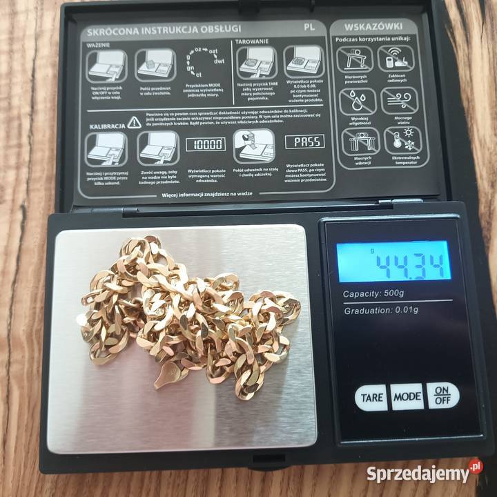 Łańcuszek złoty 585 Splot pancerka Stan idealny Bydgoszcz sprzedam