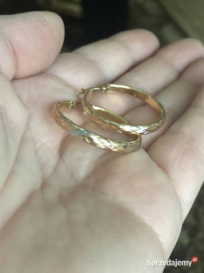 Złote kolczyki kółka koła Tarnowo Podgórne