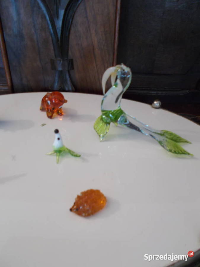 Piękne Szklane Figurki Kolekcja 7 PRL Vintage zachodniopomorskie