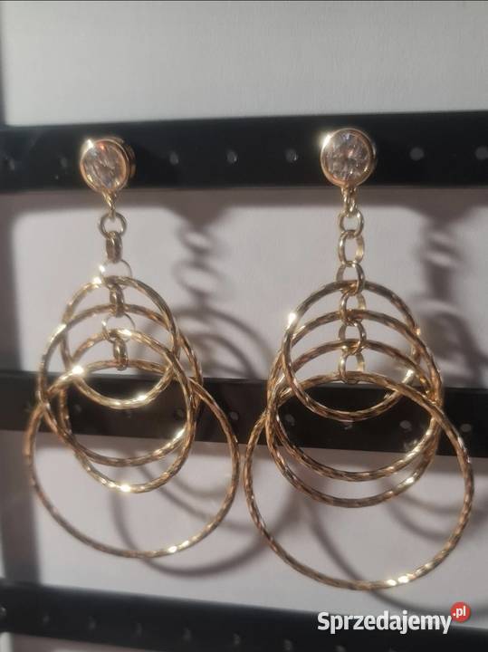 Piękne Kolczyki Srebro pr 925 pozłacane złocone Szczecin
