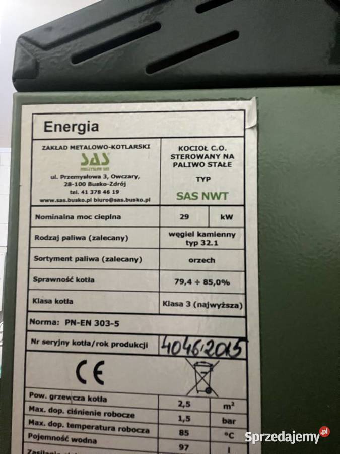 Kocioł CO SAS używany sprzedam