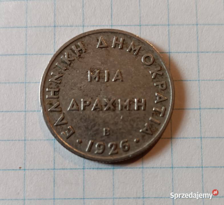 1 DRACHMA MIA DRACHM 1926 B GRECJA Piszczac