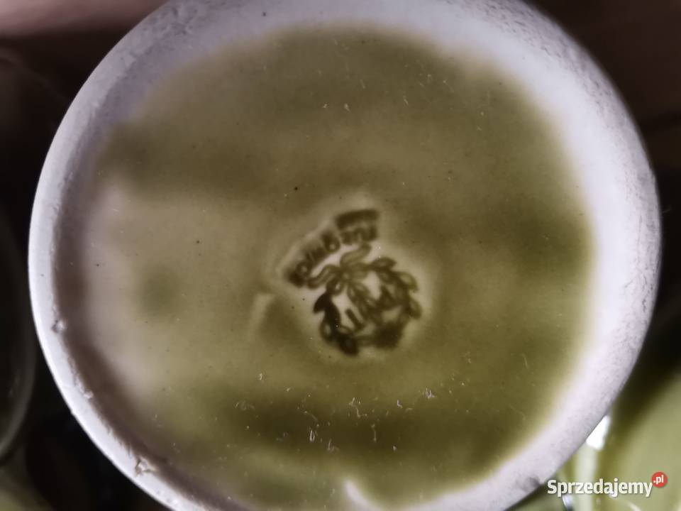 Stare nieużywane kubki 7 zielony porcelit śląskie Siemianowice Śląskie